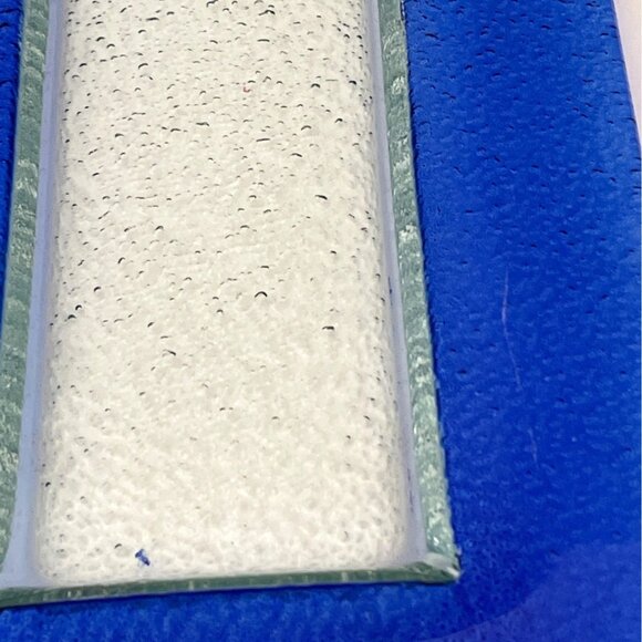 Long Rectangular Cobalt Blue Art Glass Display Tray Dish Platter Candle Holder - Picture 6 of 10